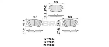 Комплект тормозных колодок BRAXIS AB0335