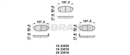 Комплект тормозных колодок BRAXIS AB0338