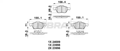 Комплект тормозных колодок BRAXIS AB0340