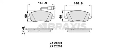 Комплект тормозных колодок BRAXIS AB0342