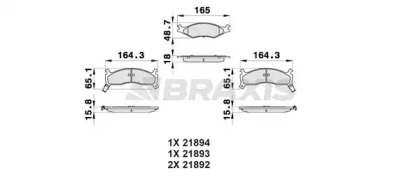 Комплект тормозных колодок BRAXIS AB0346