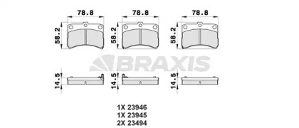 Комплект тормозных колодок BRAXIS AB0347