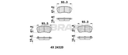 Комплект тормозных колодок BRAXIS AB0349