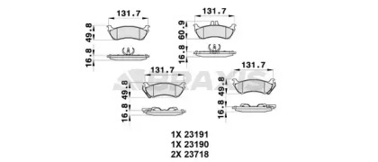 Комплект тормозных колодок BRAXIS AB0351