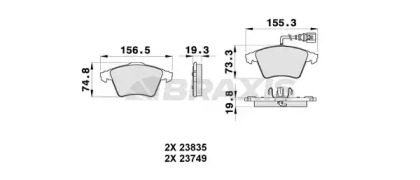 Комплект тормозных колодок BRAXIS AB0353