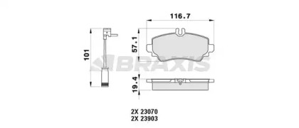 Комплект тормозных колодок BRAXIS AB0358