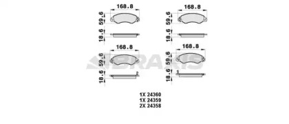 Комплект тормозных колодок BRAXIS AB0360