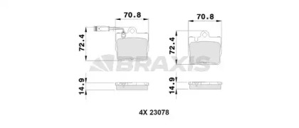 Комплект тормозных колодок BRAXIS AB0361