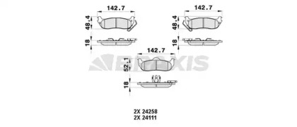 Комплект тормозных колодок BRAXIS AB0366