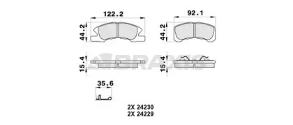 Комплект тормозных колодок BRAXIS AB0368