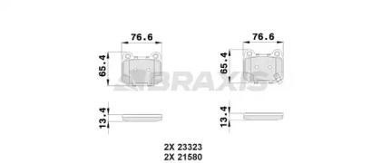 Комплект тормозных колодок BRAXIS AB0369