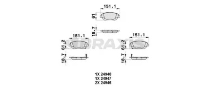 Комплект тормозных колодок BRAXIS AB0371