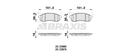 Комплект тормозных колодок BRAXIS AB0372