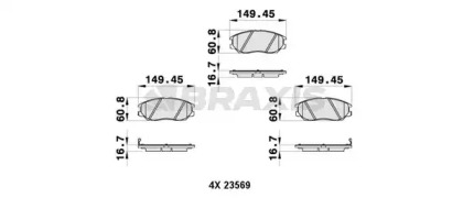 Комплект тормозных колодок BRAXIS AB0376