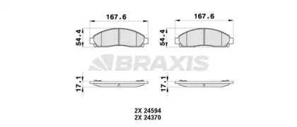 Комплект тормозных колодок BRAXIS AB0377