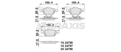 Комплект тормозных колодок BRAXIS AB0378