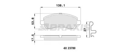 Комплект тормозных колодок BRAXIS AB0386