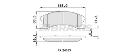 Комплект тормозных колодок BRAXIS AB0387