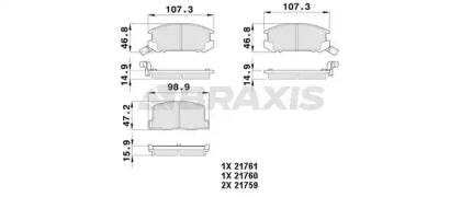 Комплект тормозных колодок BRAXIS AB0390