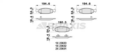 Комплект тормозных колодок BRAXIS AB0396