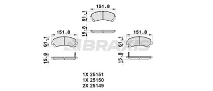 Комплект тормозных колодок BRAXIS AB0400