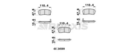 Комплект тормозных колодок BRAXIS AB0405