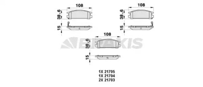 Комплект тормозных колодок BRAXIS AB0412