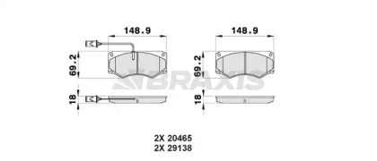 Комплект тормозных колодок BRAXIS AB0424