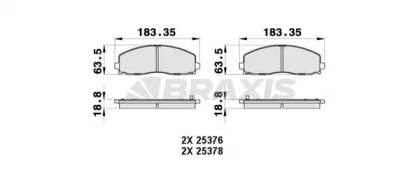 Комплект тормозных колодок BRAXIS AB0426