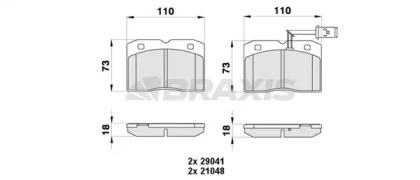 Комплект тормозных колодок BRAXIS AB0431