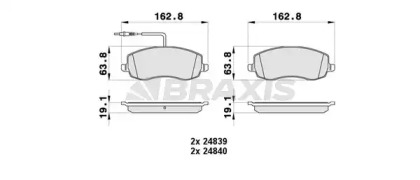 Комплект тормозных колодок BRAXIS AB0438