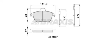 Комплект тормозных колодок BRAXIS AB0445