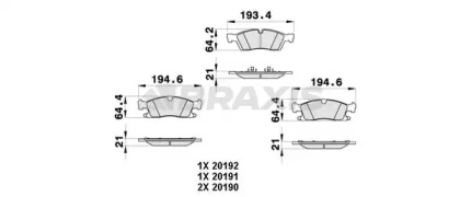 Комплект тормозных колодок BRAXIS AB0453