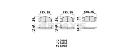 Комплект тормозных колодок BRAXIS AB0454