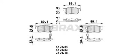 Комплект тормозных колодок BRAXIS AB0455