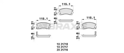 Комплект тормозных колодок BRAXIS AB0457