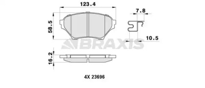 Комплект тормозных колодок BRAXIS AB0459