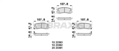 Комплект тормозных колодок BRAXIS AB0460