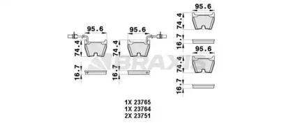 Комплект тормозных колодок BRAXIS AB0461