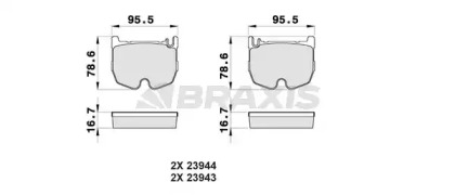 Комплект тормозных колодок BRAXIS AB0465