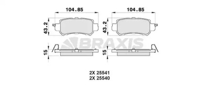 Комплект тормозных колодок BRAXIS AB0470