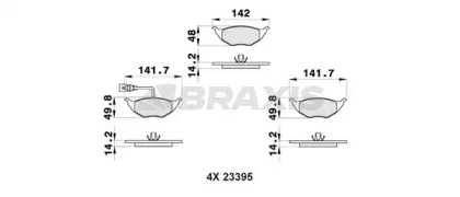 Комплект тормозных колодок BRAXIS AB0474