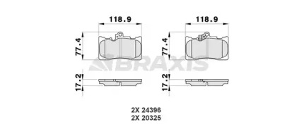 Комплект тормозных колодок BRAXIS AB0476