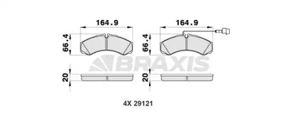 Комплект тормозных колодок BRAXIS AB0477