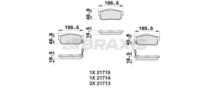 Комплект тормозных колодок BRAXIS AB0479