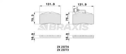 Комплект тормозных колодок BRAXIS AB0480