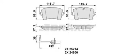 Комплект тормозных колодок BRAXIS AB0484