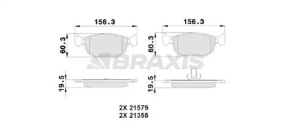 Комплект тормозных колодок BRAXIS AB0488