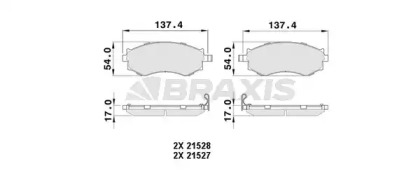 Комплект тормозных колодок BRAXIS AB0496