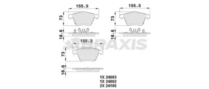 Комплект тормозных колодок BRAXIS AB0498